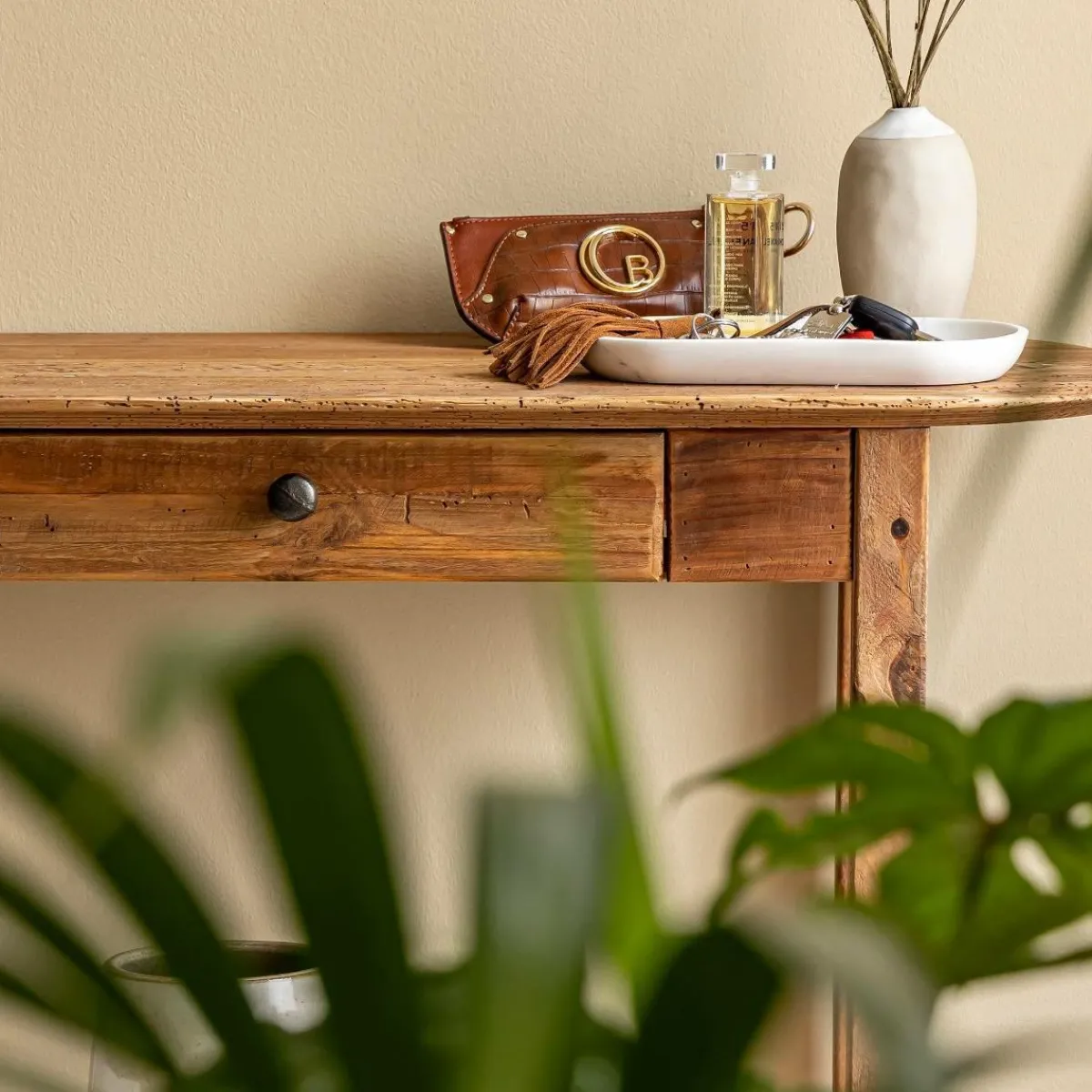 Made in Meubles Console en bois de pin recyclé Blaise