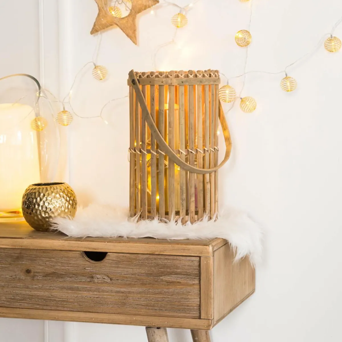 Made in Meubles Console en bois de sapin Natural