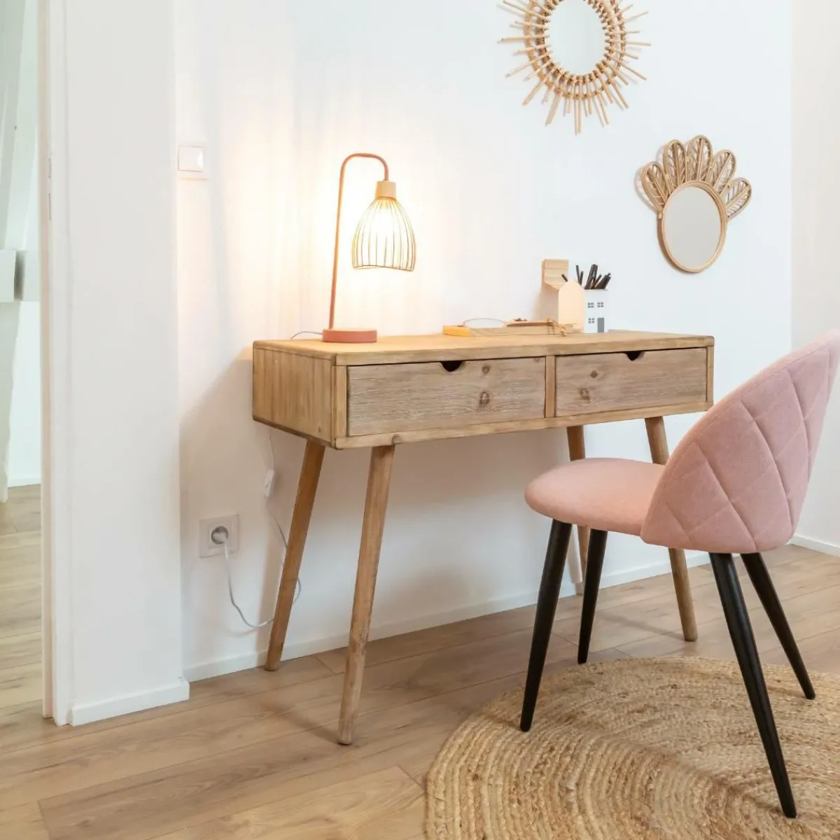Made in Meubles Console en bois de sapin Natural