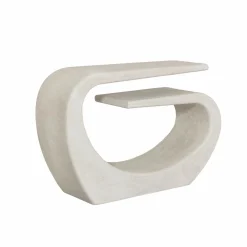 Made in Meubles Console en bois effet béton blanc Danaé