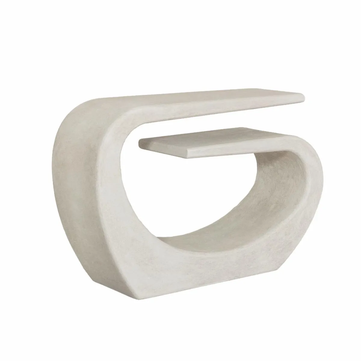 Made in Meubles Console en bois effet béton blanc Danaé