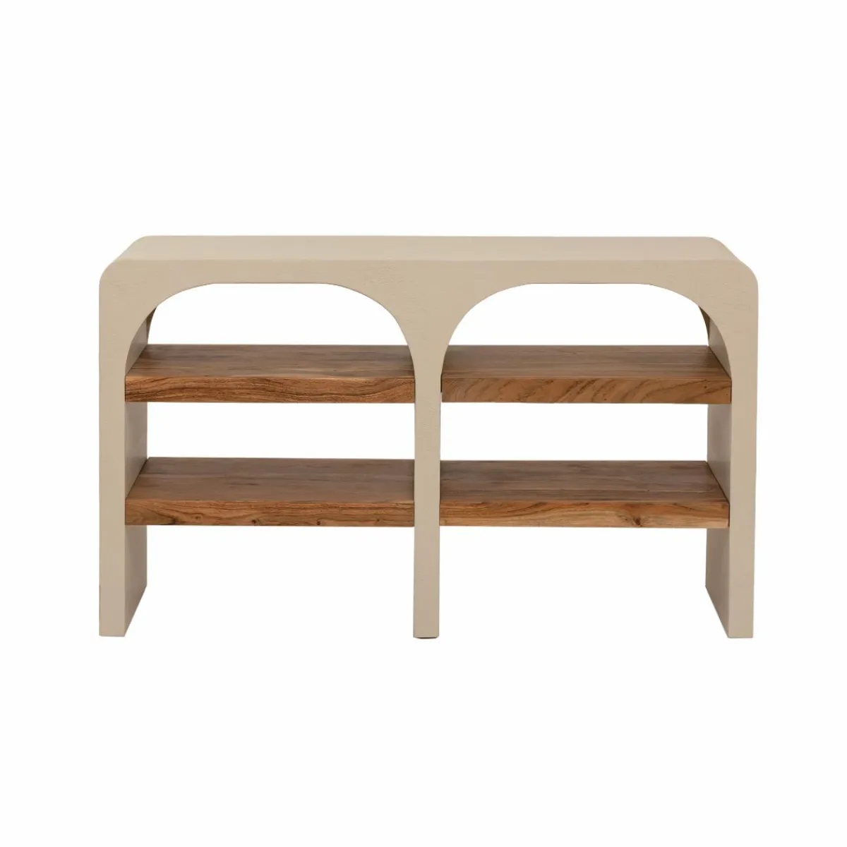 Made in Meubles Console en bois effet béton et bois d'acacia Dalva