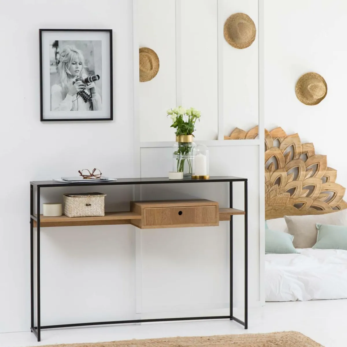 Made in Meubles Console en bois et métal Ortense