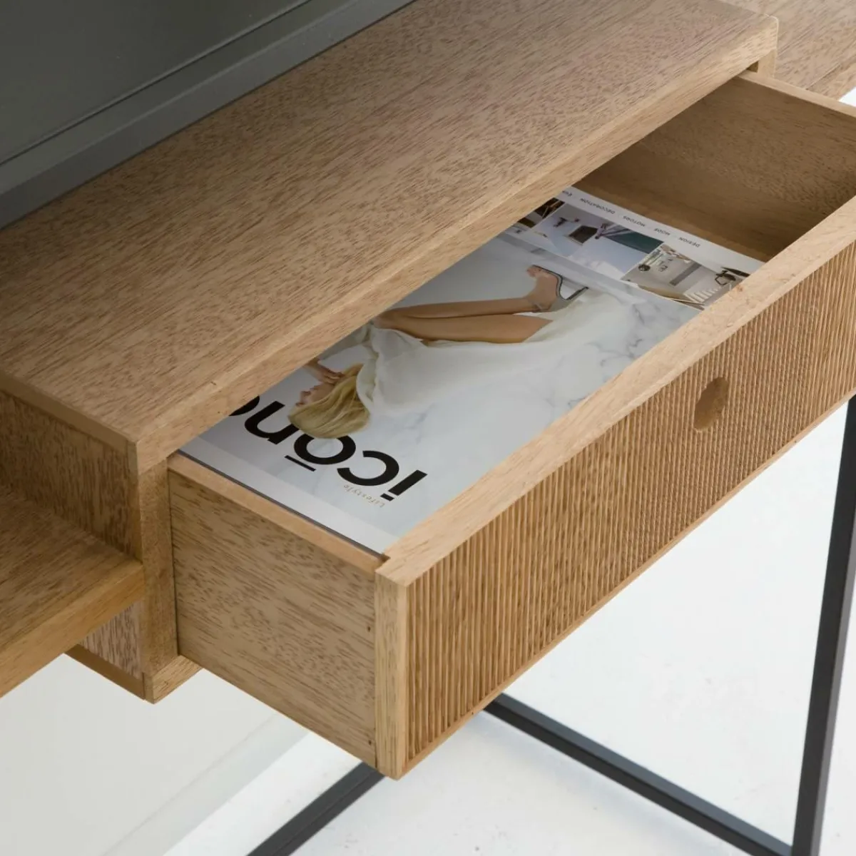 Made in Meubles Console en bois et métal Ortense