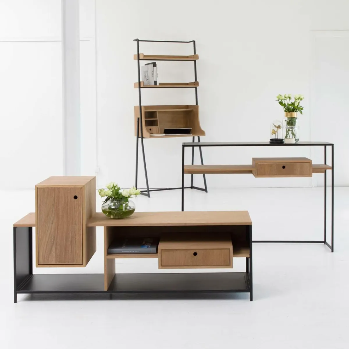 Made in Meubles Console en bois et métal Ortense