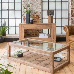 Made in Meubles Console en bois recyclé Blaise