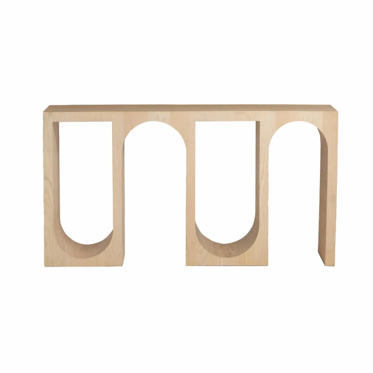 Made in Meubles Console en chêne massif clair Octave