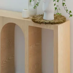 Made in Meubles Console en chêne massif clair Octave