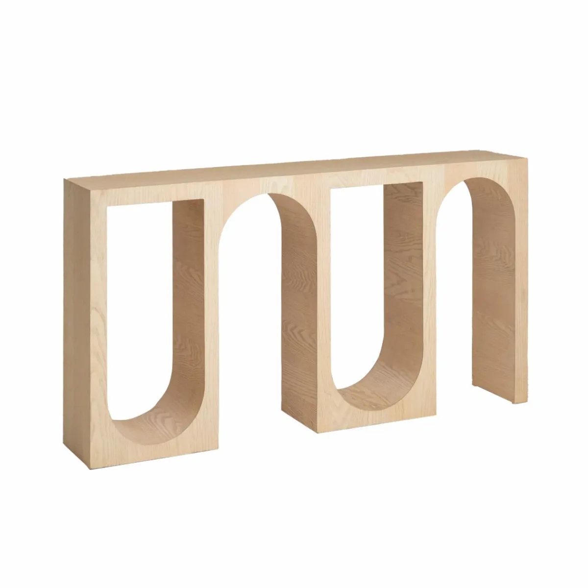 Made in Meubles Console en chêne massif clair Octave