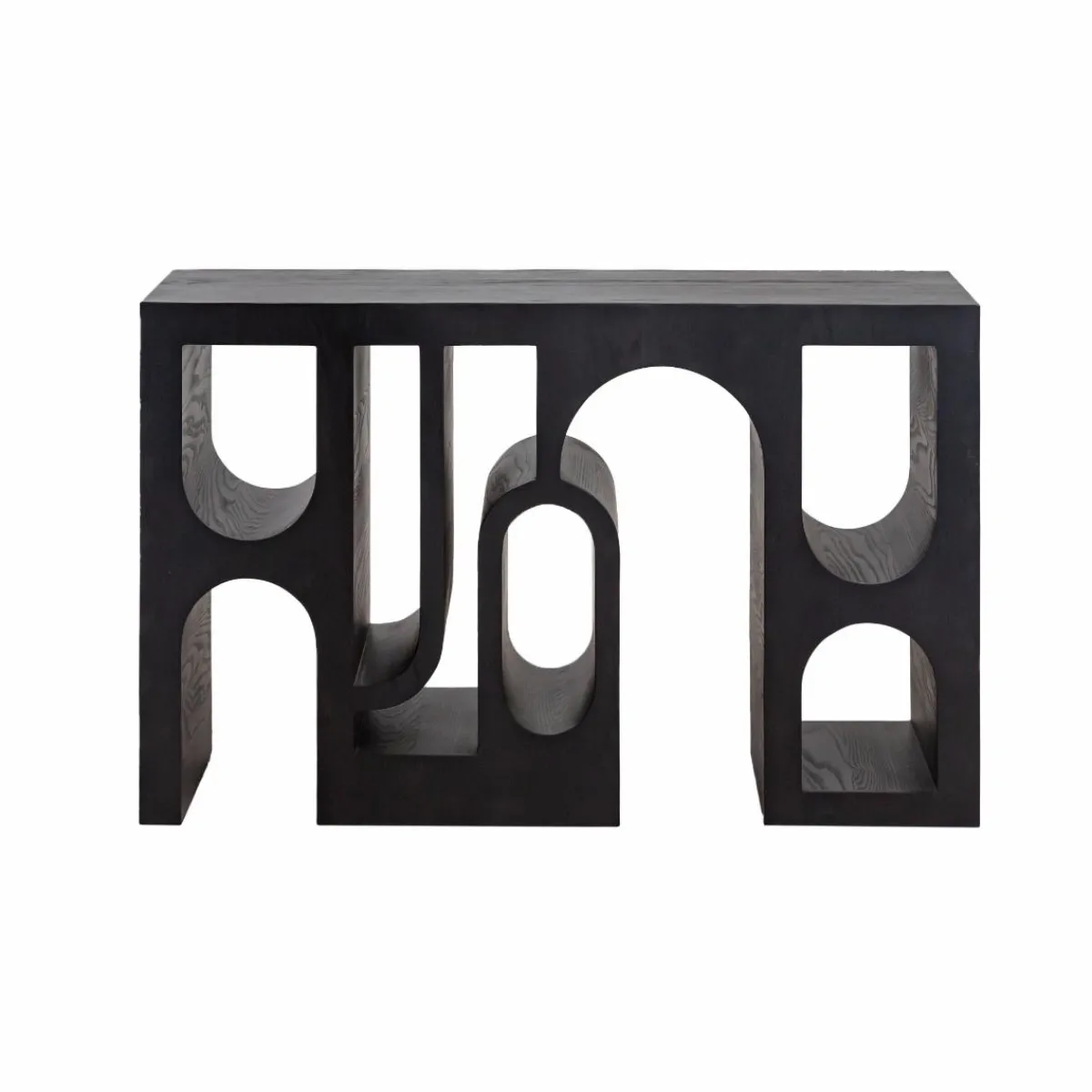 Made in Meubles Console en chêne massif noir Octave