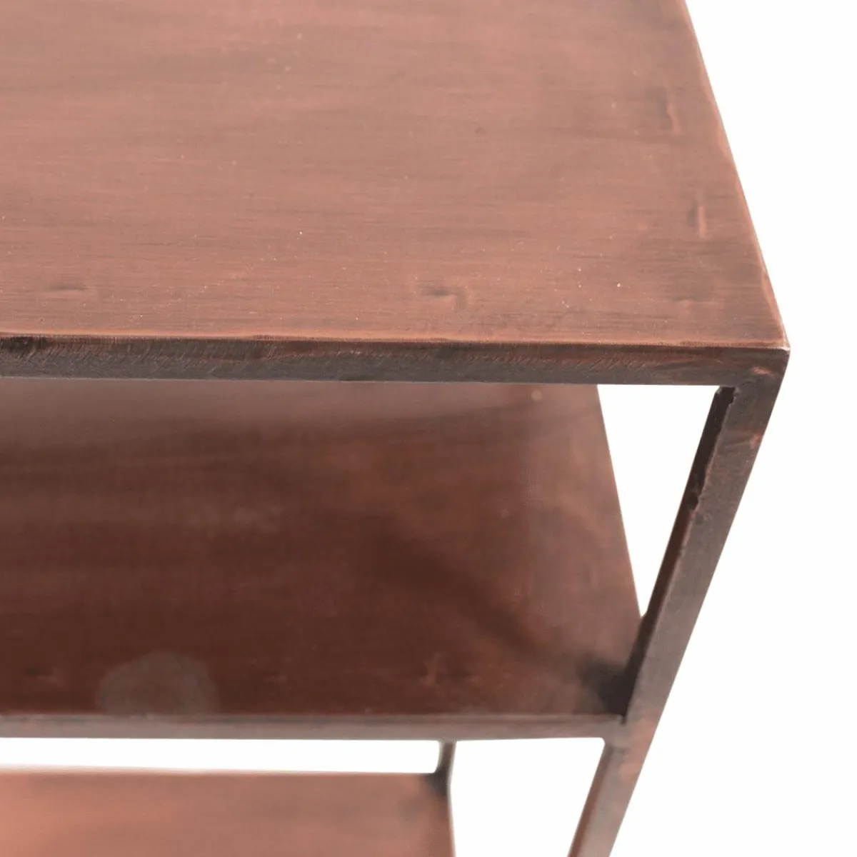 Made in Meubles Console en métal effet cuivre Lima