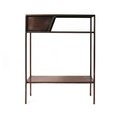 Made in Meubles Console en métal effet cuivre Lima