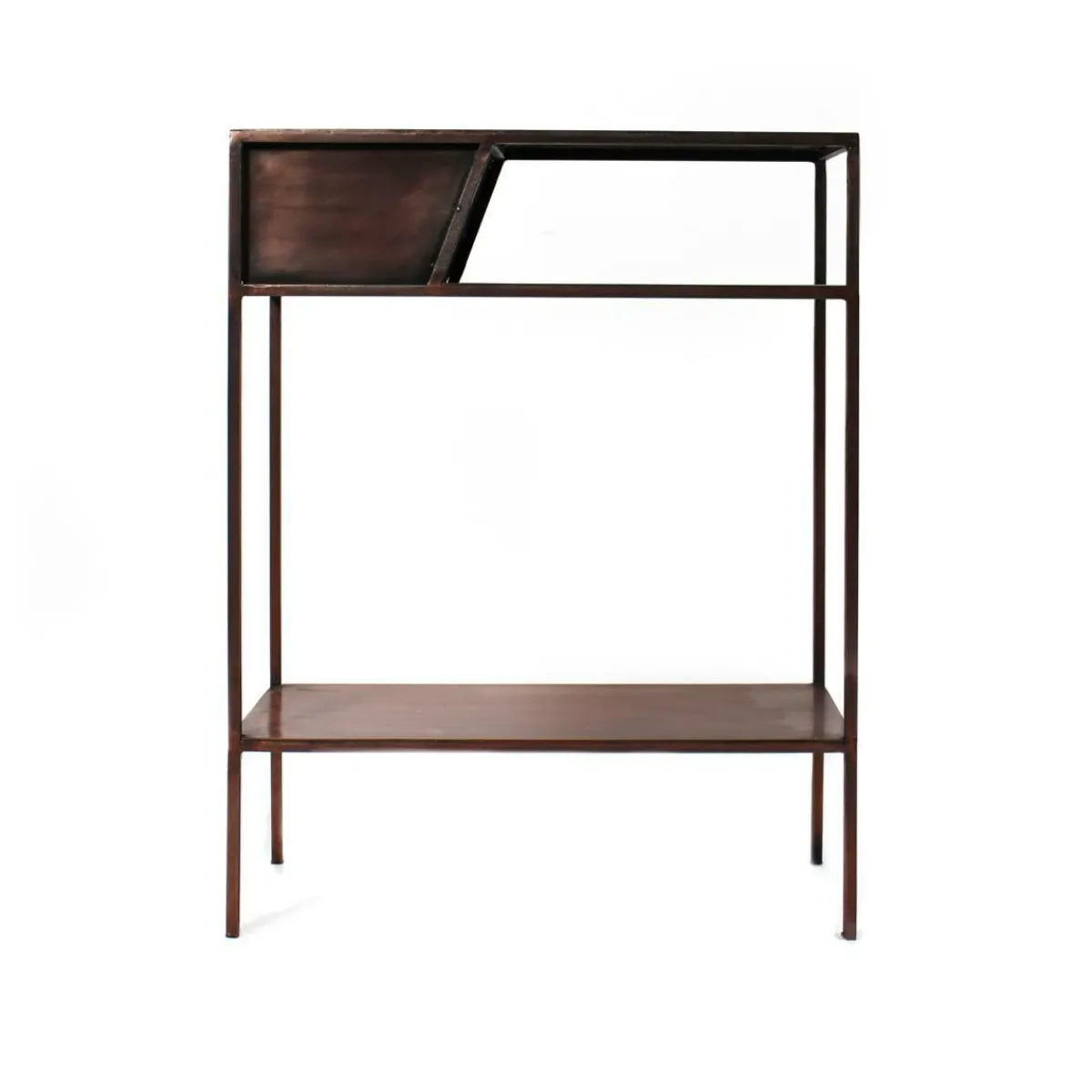 Made in Meubles Console en métal effet cuivre Lima