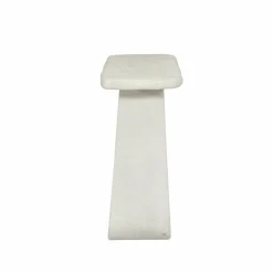 Made in Meubles Console pied central en bois effet béton blanc Danaé