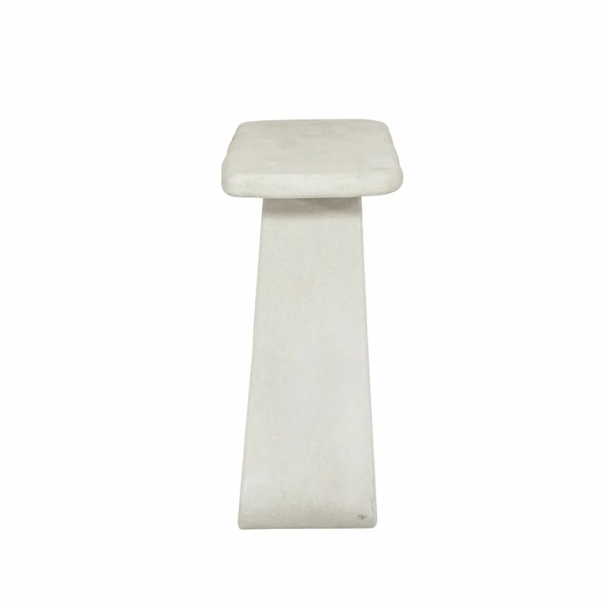 Made in Meubles Console pied central en bois effet béton blanc Danaé