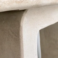 Made in Meubles Console pied central en bois effet béton blanc Danaé