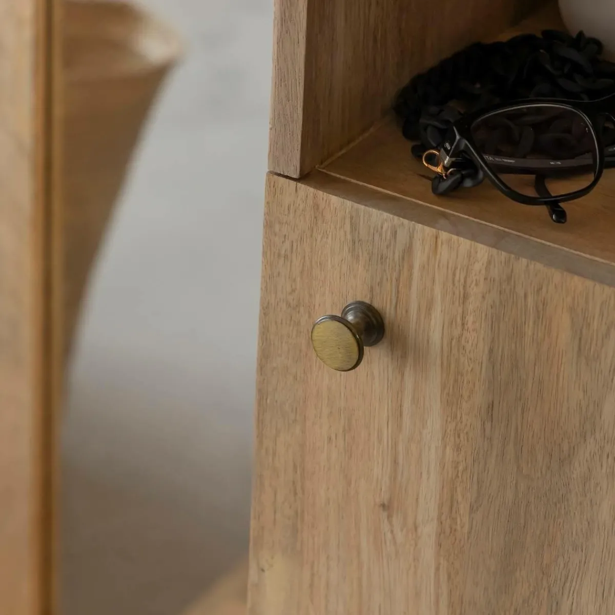 Made in Meubles Dressing avec miroir en bois de manguier Juliet