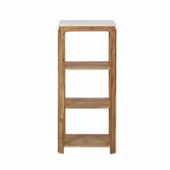 Made in Meubles Etagère carrée en bois d'acacia et marbre Emyr