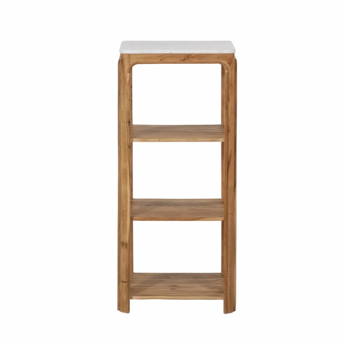 Made in Meubles Etagère carrée en bois d'acacia et marbre Emyr