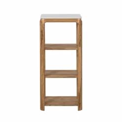 Made in Meubles Etagère carrée en bois d'acacia et marbre Emyr