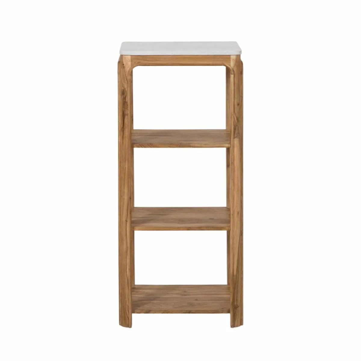 Made in Meubles Etagère carrée en bois d'acacia et marbre Emyr