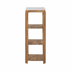 Made in Meubles Etagère carrée en bois d'acacia et marbre Emyr