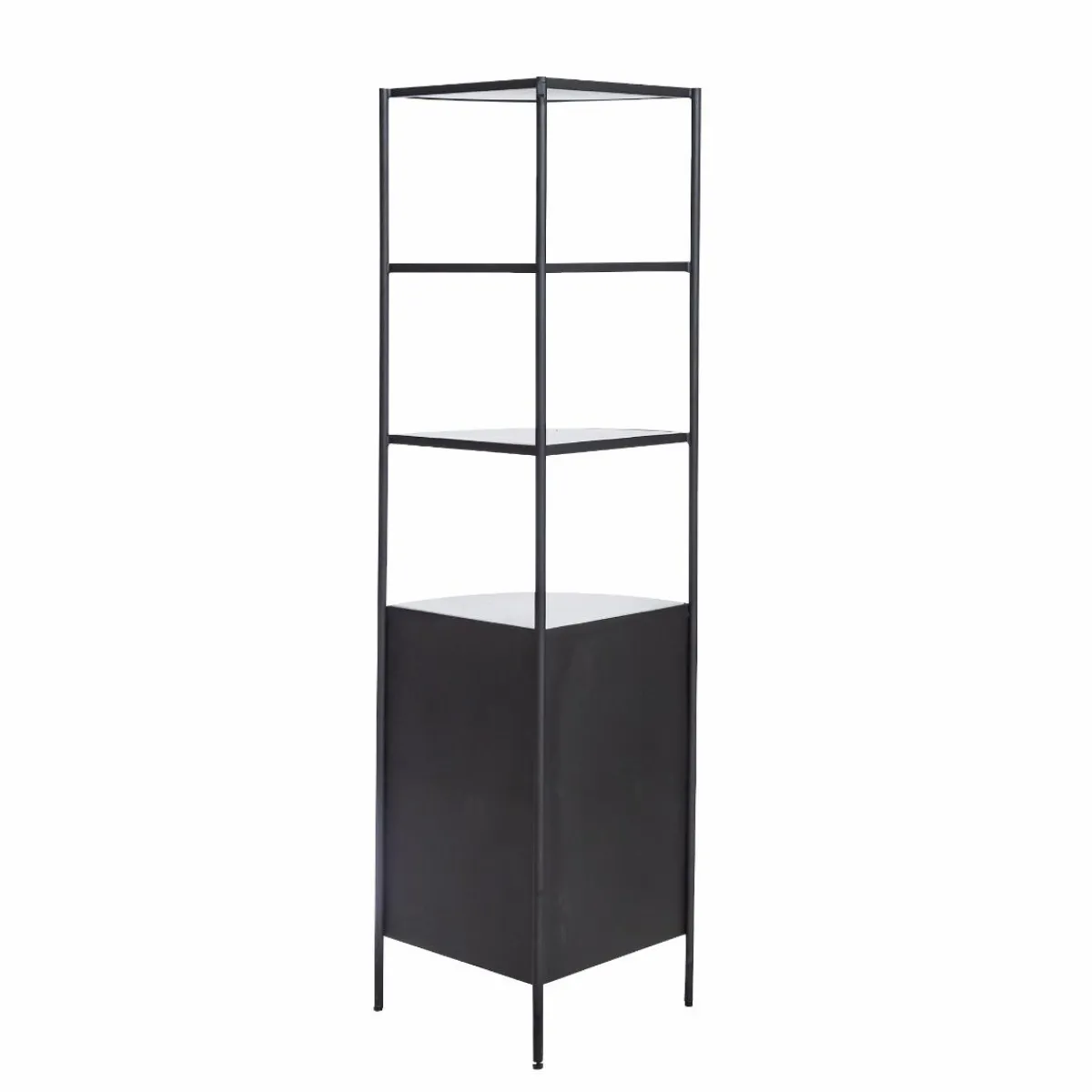 Made in Meubles Etagère d'angle en métal et marbre Mona