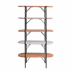 Made in Meubles Etagère en bois d'acacia et marbre Scott