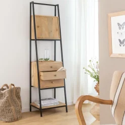 Made in Meubles Etagère en bois de manguier et métal Mathieu