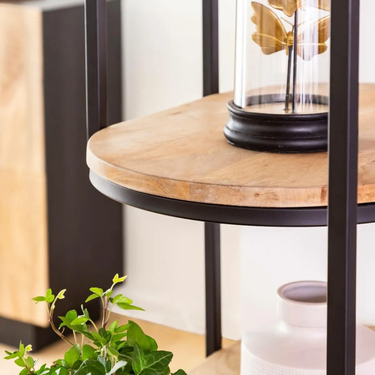 Made in Meubles Etagère en bois de manguier et métal Owen