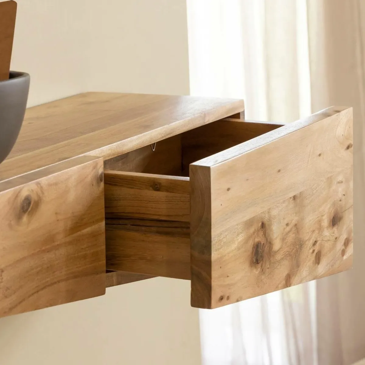 Made in Meubles Etagère murale asymétrique en bois d'acacia Orane