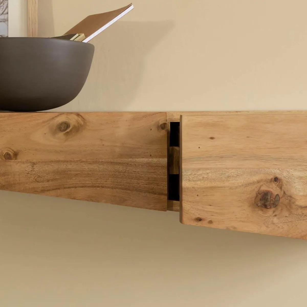 Made in Meubles Etagère murale asymétrique en bois d'acacia Orane