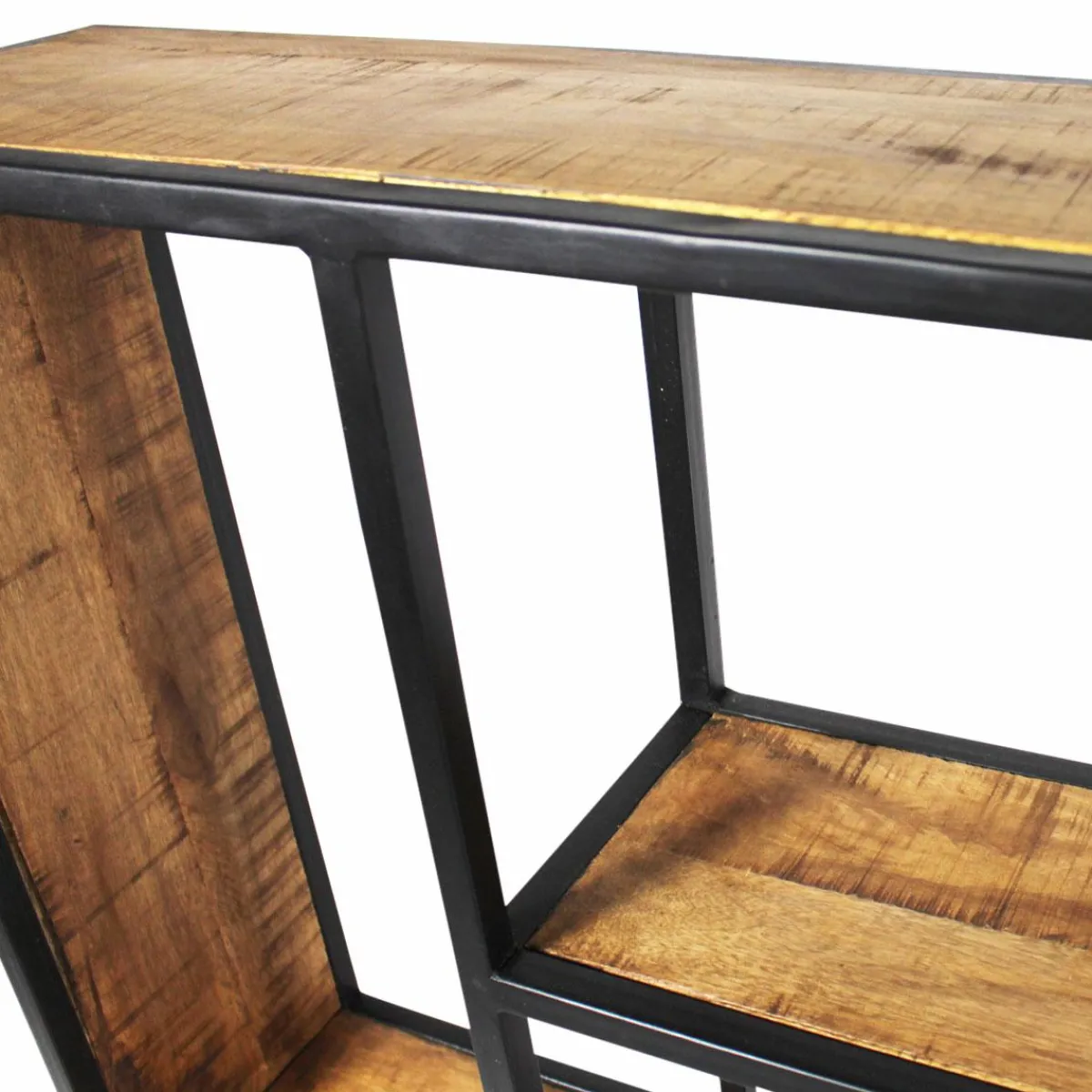 Made in Meubles Etagère murale en métal et bois de manguier Marcel