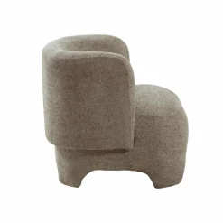 Made in Meubles Fauteuil arrondi en tissu taupe Norton