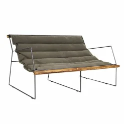 Made in Meubles Fauteuil assise suspendue kaki 2 places Rosalie