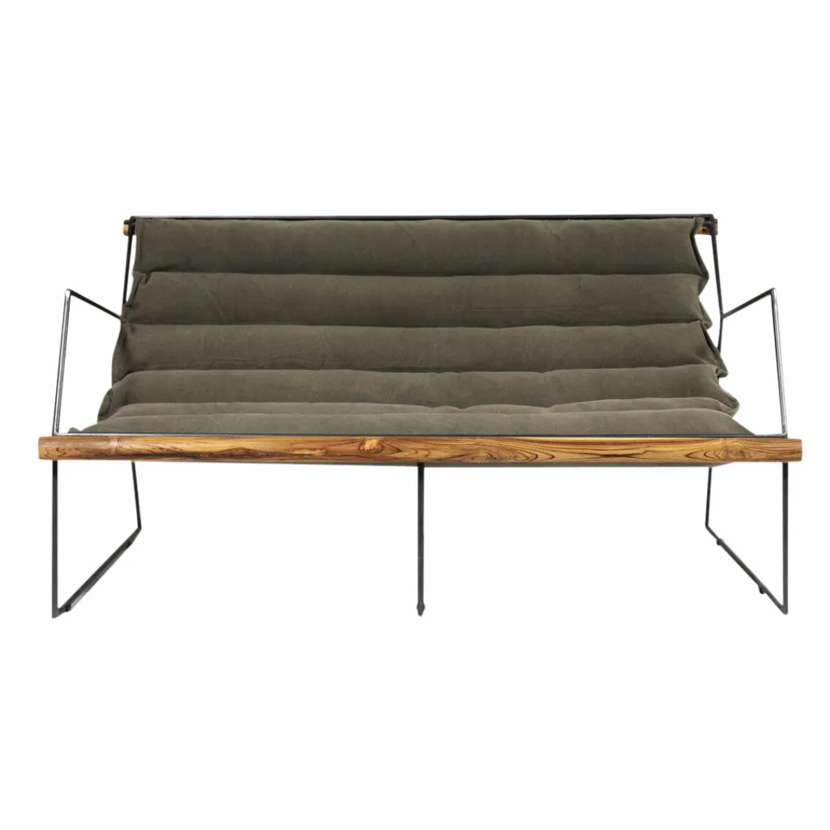 Made in Meubles Fauteuil assise suspendue kaki 2 places Rosalie
