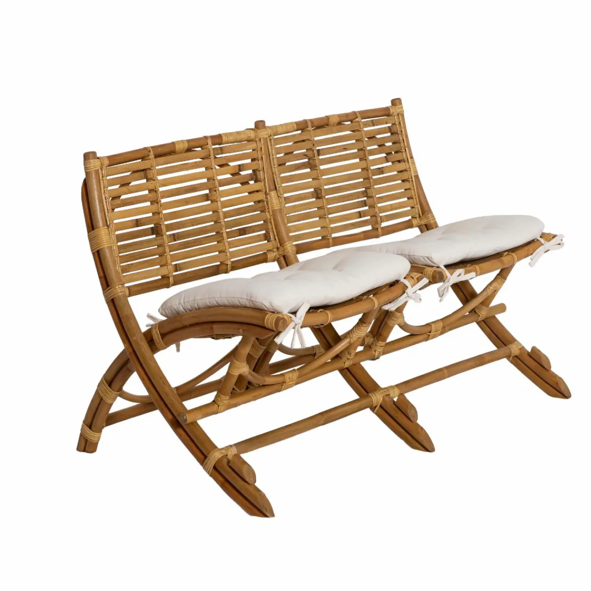 Made in Meubles Fauteuil cinéma en rotin 2 places Mayeul