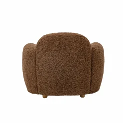 Made in Meubles Fauteuil club en tissu bouclette marron Tommy