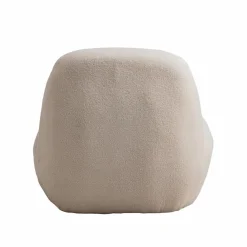 Made in Meubles Fauteuil confort en tissu bouclette blanc Johanna