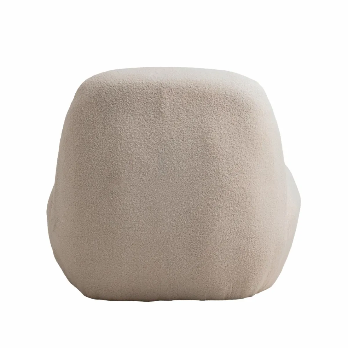 Made in Meubles Fauteuil confort en tissu bouclette blanc Johanna