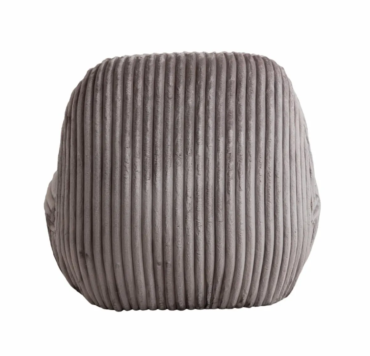 Made in Meubles Fauteuil confort en velours côtelé gris Johanna