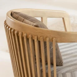 Made in Meubles Fauteuil en bois de manguier Térence