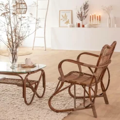 Made in Meubles Fauteuil en rotin arrondi Rattan