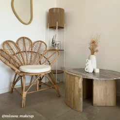 Made in Meubles Fauteuil en rotin fleur Rattan