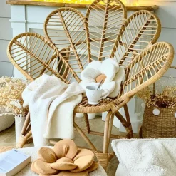 Made in Meubles Fauteuil en rotin fleur Rattan