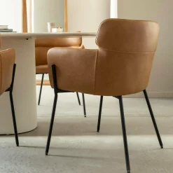 Made in Meubles Fauteuil en simili-cuir Valentin (lot de 2)