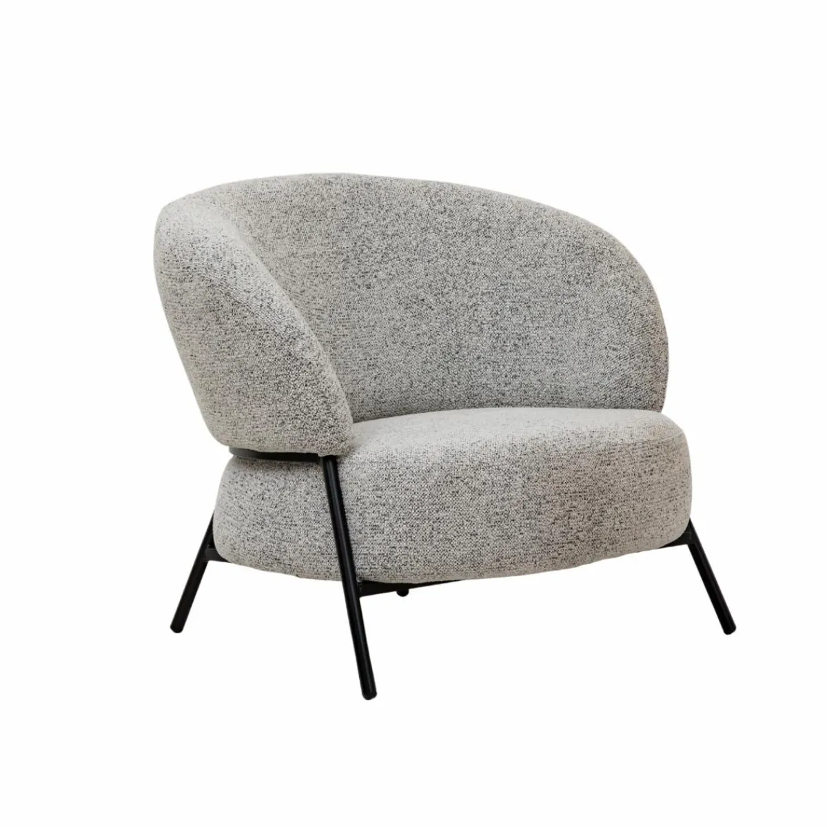 Made in Meubles Fauteuil en tissu bouclette gris Aaron