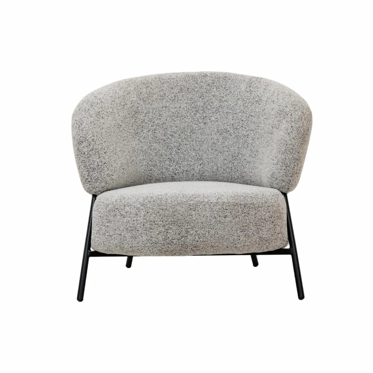 Made in Meubles Fauteuil en tissu bouclette gris Aaron