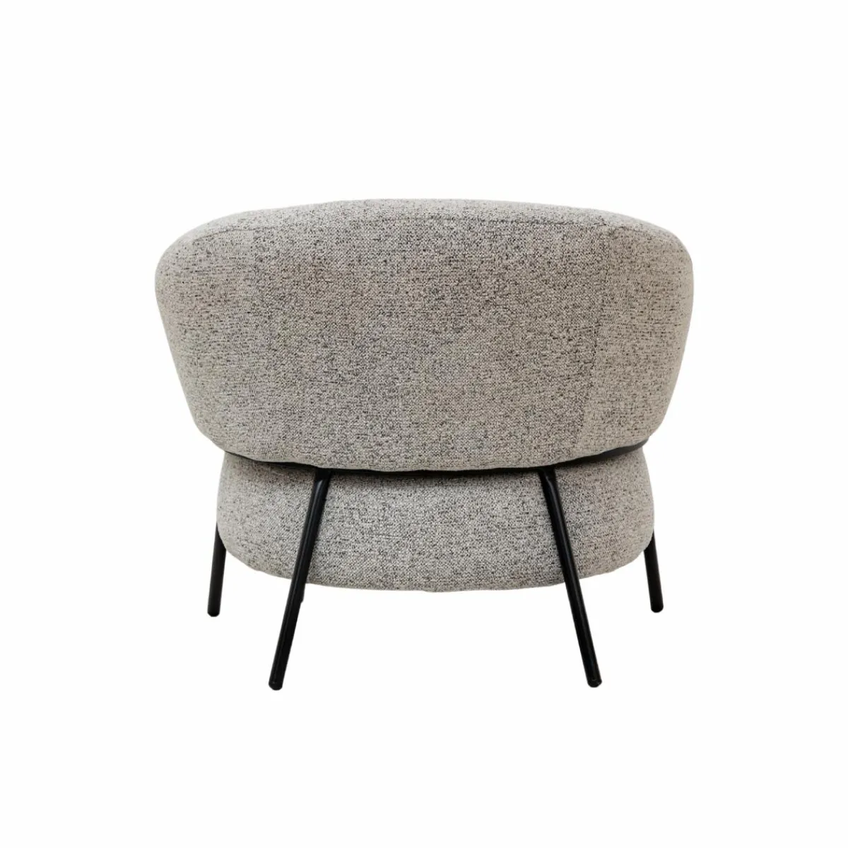 Made in Meubles Fauteuil en tissu bouclette gris Aaron