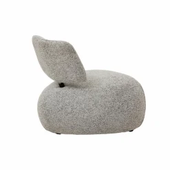 Made in Meubles Fauteuil en tissu bouclette avec dossier gris Teresia